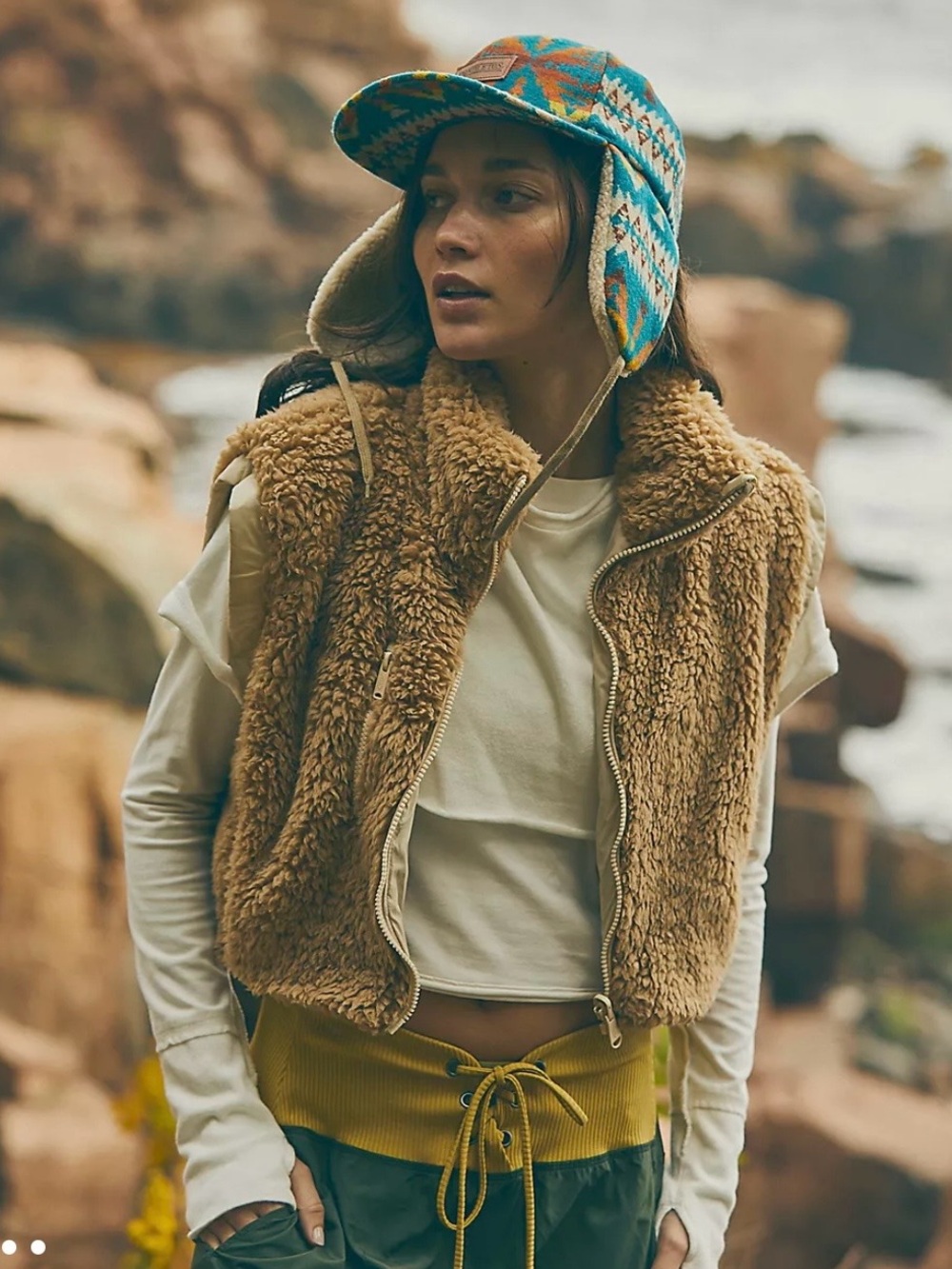 Free People Highline Reversible Sherpa Vest Size Small